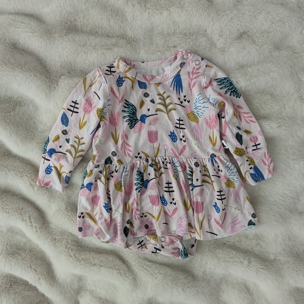 Kiki+Lulu Bamboo Twirl Dress, Flowers And Hummingbirds